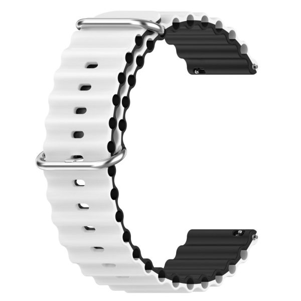 20mm Universal dual color silicone watch strap - White   Black Sale