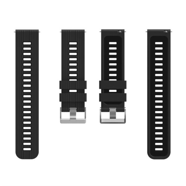 20mm Universal dual color silicone watch strap - Black   Coal Black For Discount