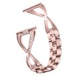 18mm X-Shape rhinestone décor watch strap for Fossil watch - Rose Pink Supply