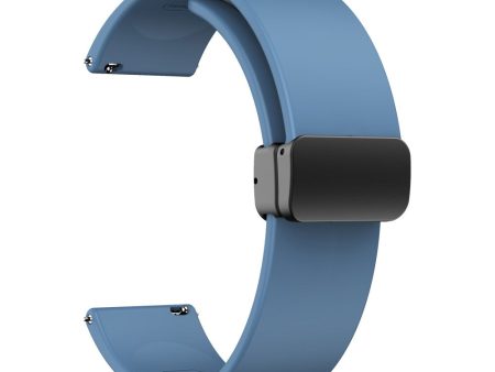 20mm Universal Silicone strap with folding black buckle - Blue Online Hot Sale