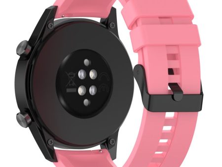 20mm Universal silicone watch strap - Black Steel Buckle   Pink on Sale