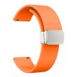 20mm Universal Silicone strap with folding silver buckle - Orange Discount