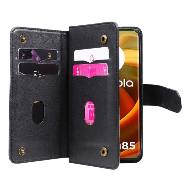 10-slot Motorola Moto G85 wallet case - Black Hot on Sale