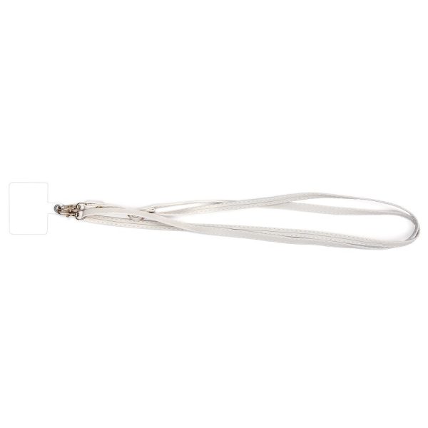 Universal crossbody leather neck strap with transparent pad - White Sale