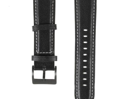 22m Universal quick release genuine leather watch strap - Black Sale