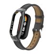 Xiaomi Smart Band 8 microfiber leather strap with metal cover - Black For Cheap