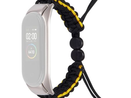 Xiaomi Mi Smart Band 4   3 nylon adjustable drawstring watch strap - Black   Yellow For Cheap