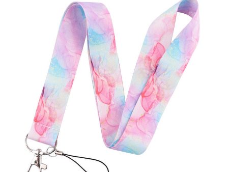 Universal chemistry pattern phone lanyard - Pink and Blue Marble on Sale