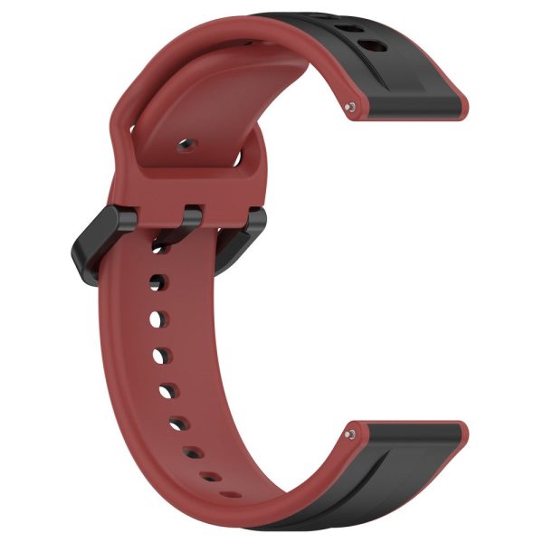 20mm Universal dual color silicone strap - Black   Dark Red For Sale