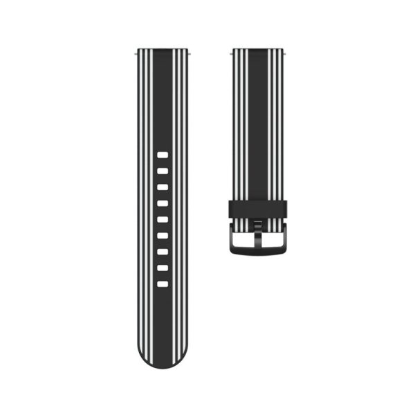 22mm Twill tone watch band for Samsung, Amazfit and Huawei watch - Black   White Fashion