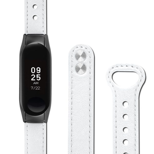 Xiaomi Smart Band 8 Genuine leather strap with black cover - White For Cheap