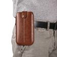 Crazy Horse leather pouch for 6.1 inch phones - Light Brown Fashion