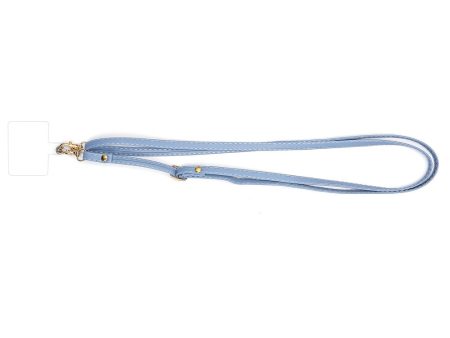 Universal crossbody leather neck strap with transparent pad - Baby Blue Discount