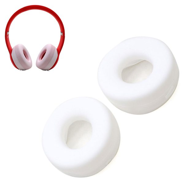 1 Pair Beats Solo 2   3 silicone ear pad cushion - White For Cheap