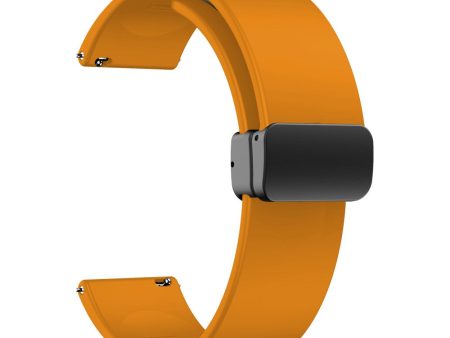 20mm Universal Silicone strap with folding black buckle - Yellow Cheap