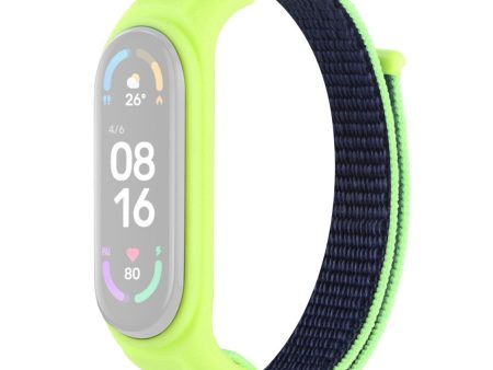 Xiaomi Mi Band 7   6   5 nylon watch strap with silicone cover - Midnight Blue Online now