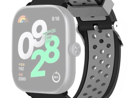 Xiaomi Redmi Watch 4 Dual Color Silicone Watch Band Wrist Strap - Black+Grey Cheap