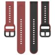 20mm Universal dual color silicone strap - Black   Dark Red For Sale