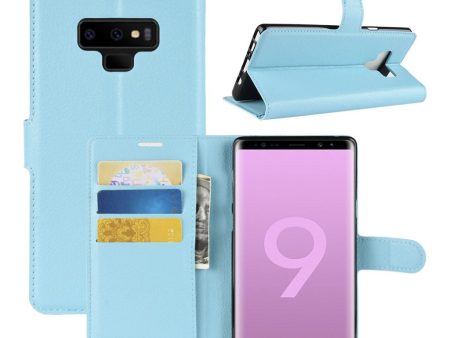 Samsung Galaxy Note9 litchi texture stand leather flip case - Blue Discount