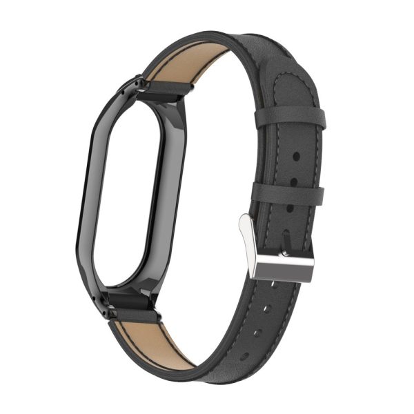 Xiaomi Smart Band 8 microfiber leather strap with metal cover - Black For Cheap