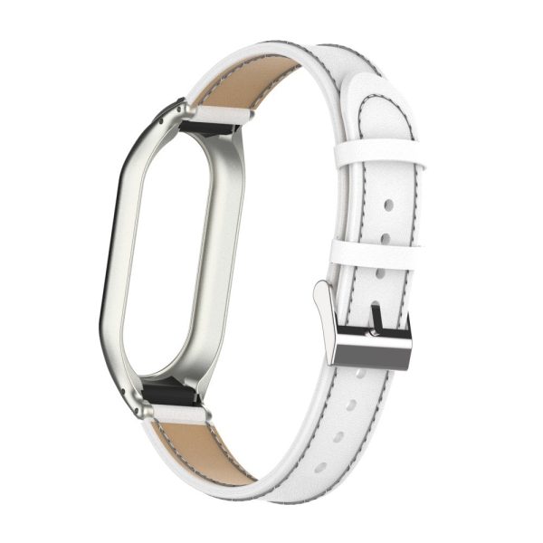 Xiaomi Smart Band 8 microfiber leather strap with metal cover - White Discount