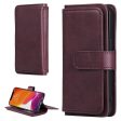 10-slot wallet case for iPhone 13 - Wine Red Hot on Sale