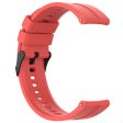 20mm Universal silicone watch strap - Black Steel Buckle   Red Fashion