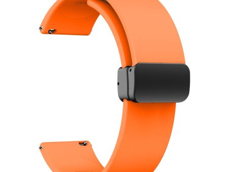 20mm Universal Silicone strap with folding black buckle - Orange Online Sale