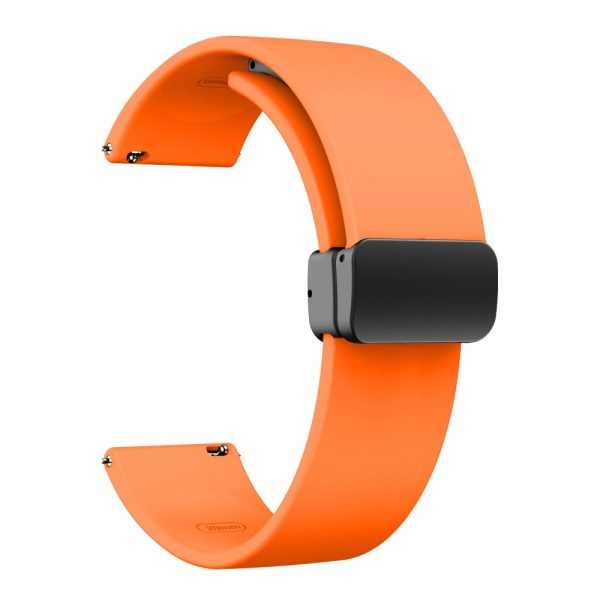 20mm Universal Silicone strap with folding black buckle - Orange Online Sale