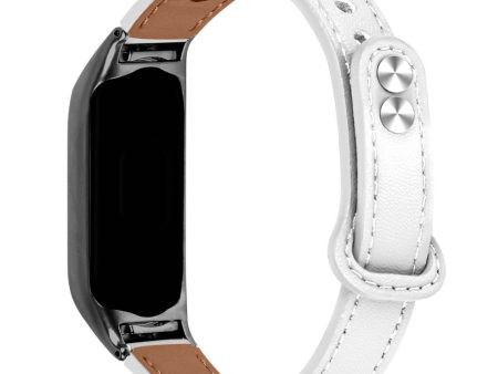 Xiaomi Smart Band 8 Genuine leather strap with black cover - White For Cheap