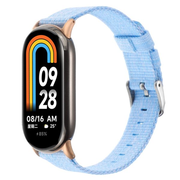 Xiaomi Smart Band 8 Nylon Watch Strap Adjustable Wrist Band Replacement - Baby Blue Supply