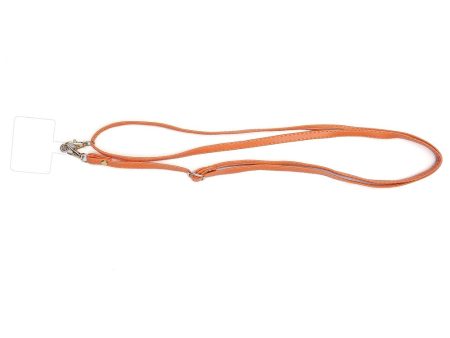 Universal crossbody leather neck strap with transparent pad - Orange Cheap