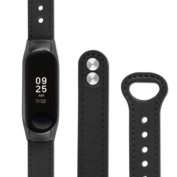 Xiaomi Smart Band 8 Genuine leather strap with black cover - Black Hot on Sale