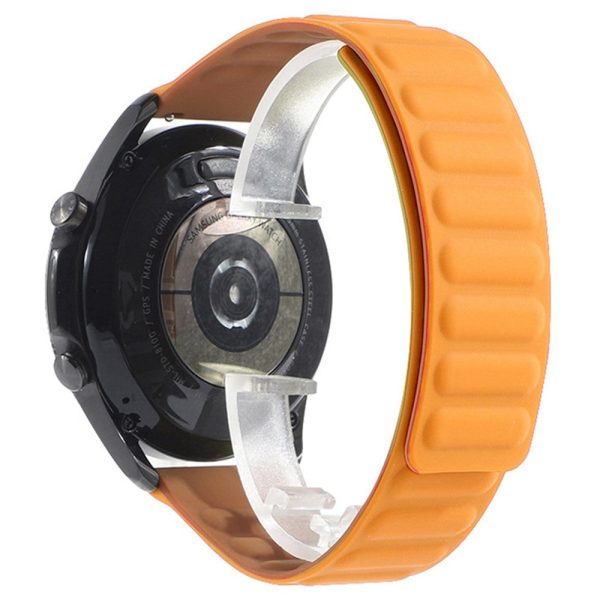 20mm Universal silicone magnetic lock watch strap - Deep Yellow For Cheap