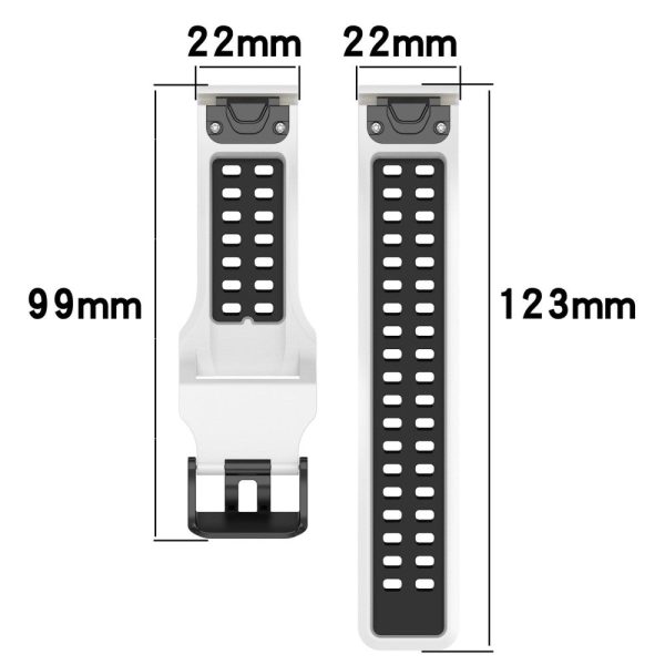 22mm dual-color watch strap for Garmin watch - Black   Blue Fashion