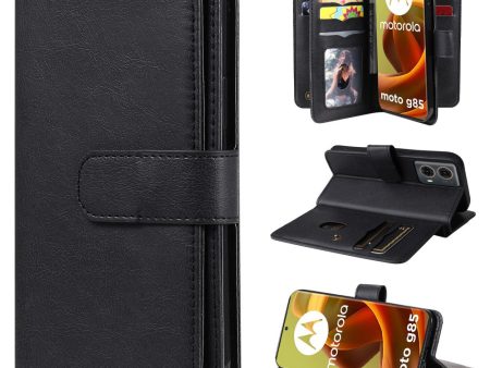 10-slot Motorola Moto G85 wallet case - Black Hot on Sale