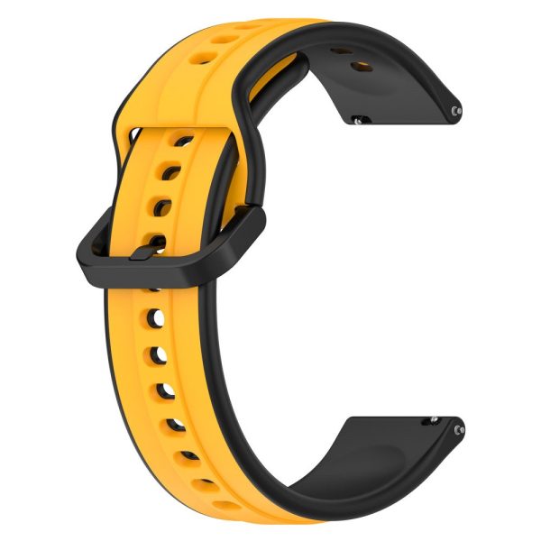 20mm Universal dual color silicone strap - Yellow   Black For Cheap