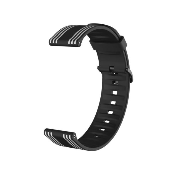 22mm Twill tone watch band for Samsung, Amazfit and Huawei watch - Black   White Fashion