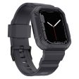 Apple Watch (45mm) carbon fiber style cover with watch strap - Dark Grey Online Hot Sale