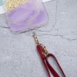 Universal crossbody leather neck strap with transparent pad - Wine Red Discount