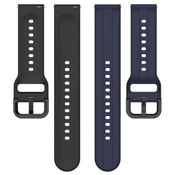 20mm Universal dual color silicone strap - Midnight Blue   Black Online Sale