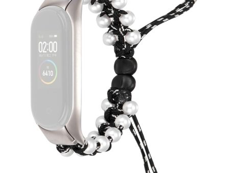 Xiaomi Mi Smart Band 4   3 stylish bead décor watch strap - Black   White For Cheap