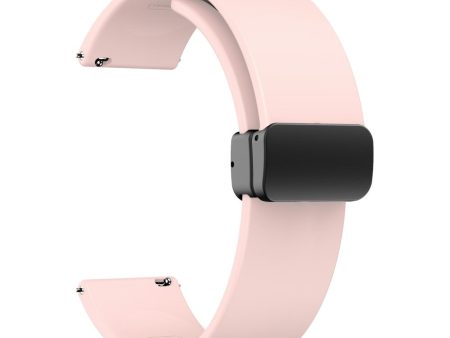 20mm Universal Silicone strap with folding black buckle - Pink Discount