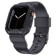 Apple Watch (45mm) carbon fiber style cover with watch strap - Dark Grey Online Hot Sale