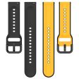 20mm Universal dual color silicone strap - Yellow   Black For Cheap