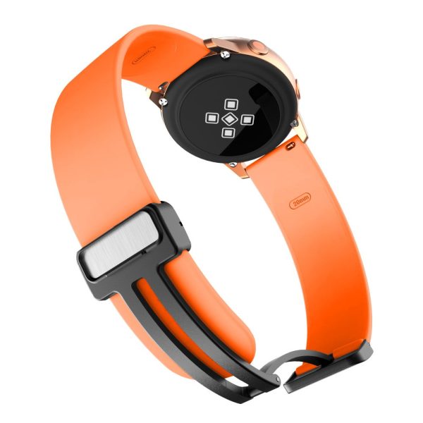 20mm Universal Silicone strap with folding black buckle - Orange Online Sale