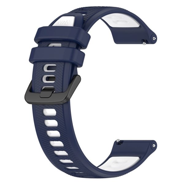 20mm Universal dual color silicone strap - Midnight Blue   White Sale