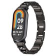 Xiaomi Mi Band 9   9 NFC   Smart Band 8   8 NFC Watch Strap Rhinestone Decor 3-Bead Stainless Steel Band - Black Online Sale