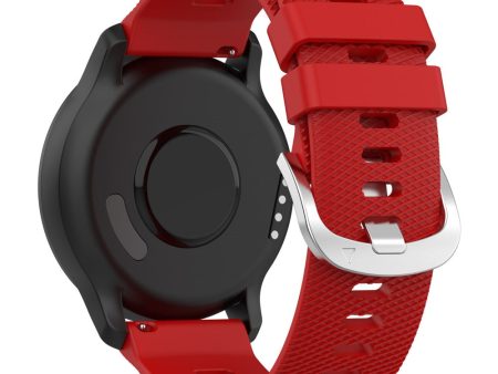 20mm cross stripe pattern silicone strap for Garmin watch - Red Online now