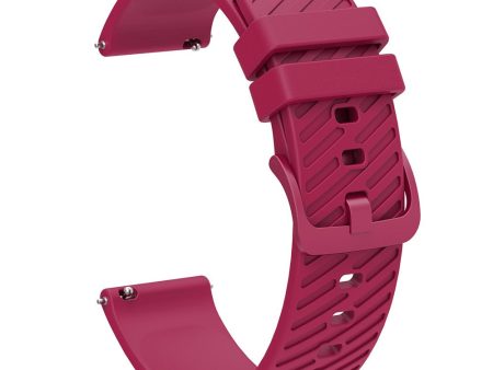 18mm Universal texture pattern silicone strap - Wine Red Supply